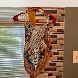 SHEIN Paisley Print Tank Top - Blue and Orange